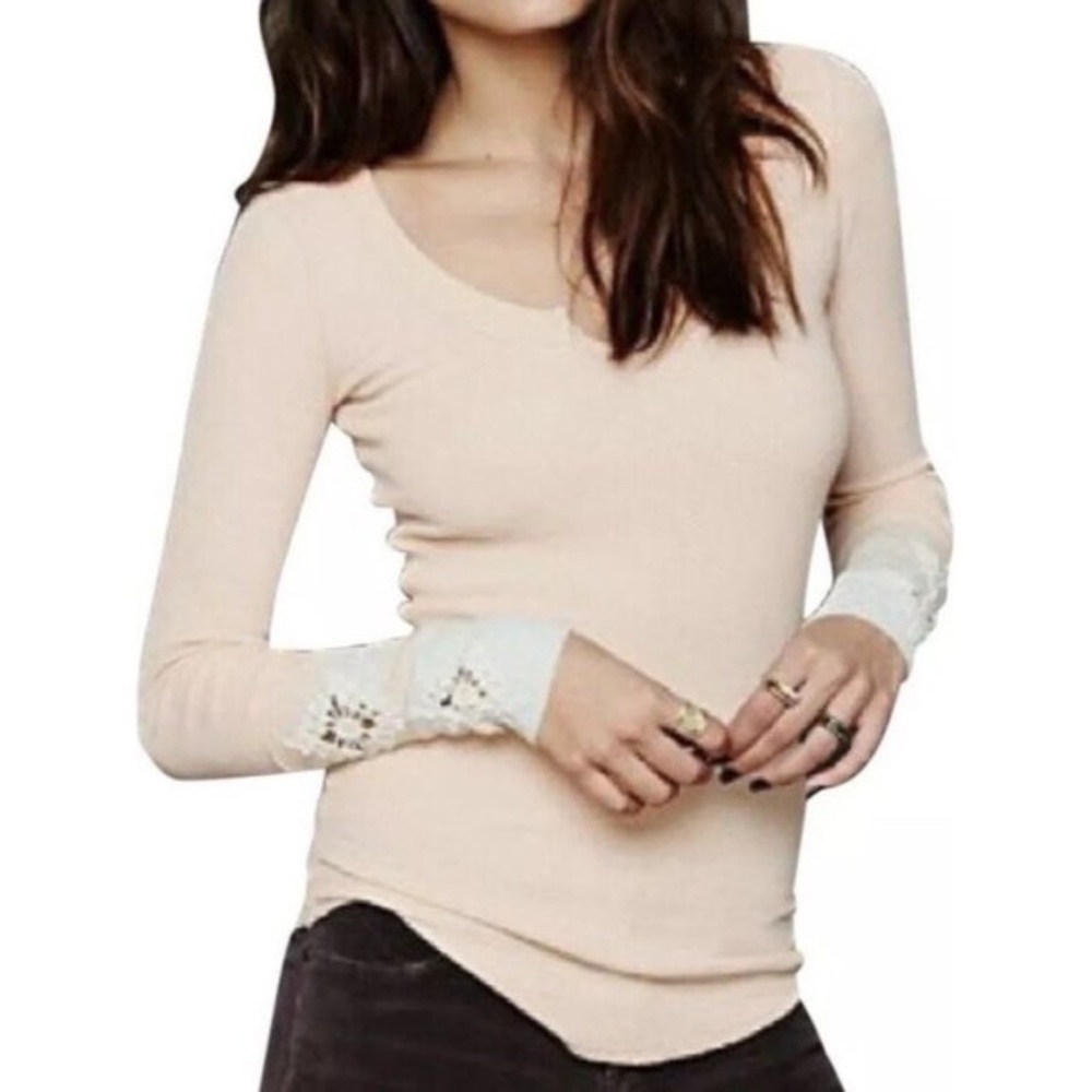 Free People Kombucha Cuff Thermal Peach Size Small EUC